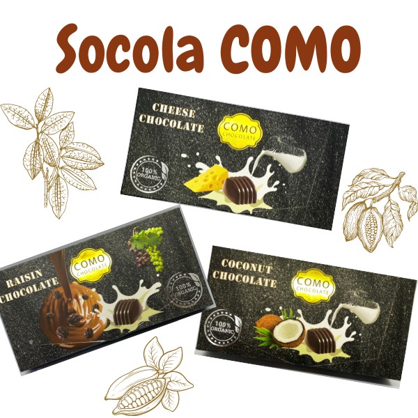 [SIÊU NGON] Socola Sữa nhân Nho khô 100% Organic- Socola COMO từ hạt cacao nguyên chất- Đồ ăn vặt siêu ngon hot hit