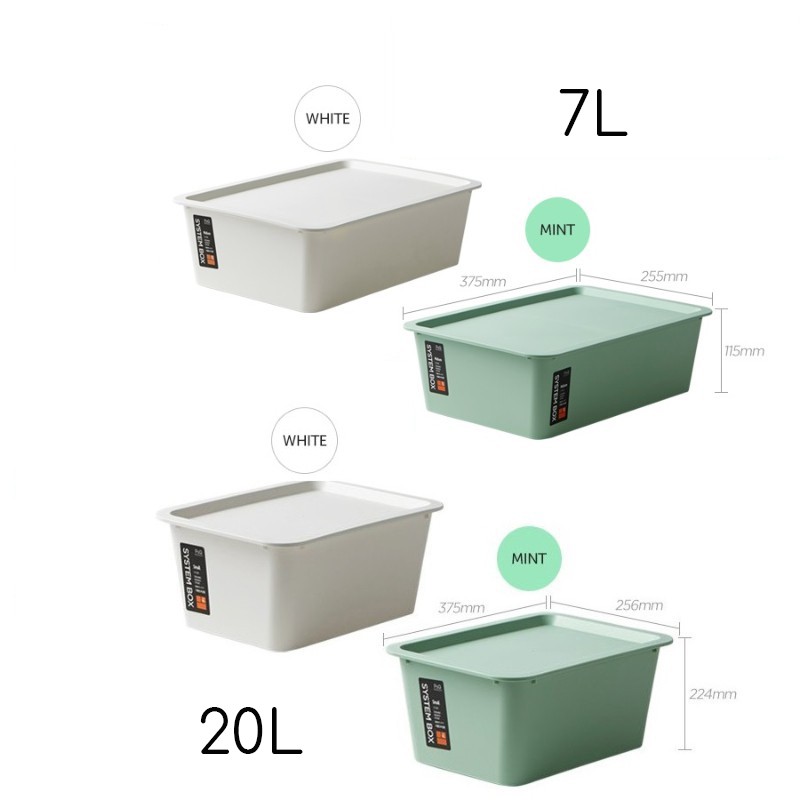 Thùng nhựa đựng đồ có nắp Lock&Lock COLOR SYSTEM BOX P-1531 Size L [20L] P-1530 Size m [7L] Hàng P&Q