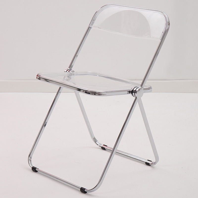 Có thể bán buôn Ghế gấp Tựa lưng bằng kim loại Acrylic Lưng cong đơn giản với Chân bạc mạ điện để trang điểm Westvirginia058 Hàng giao ngay