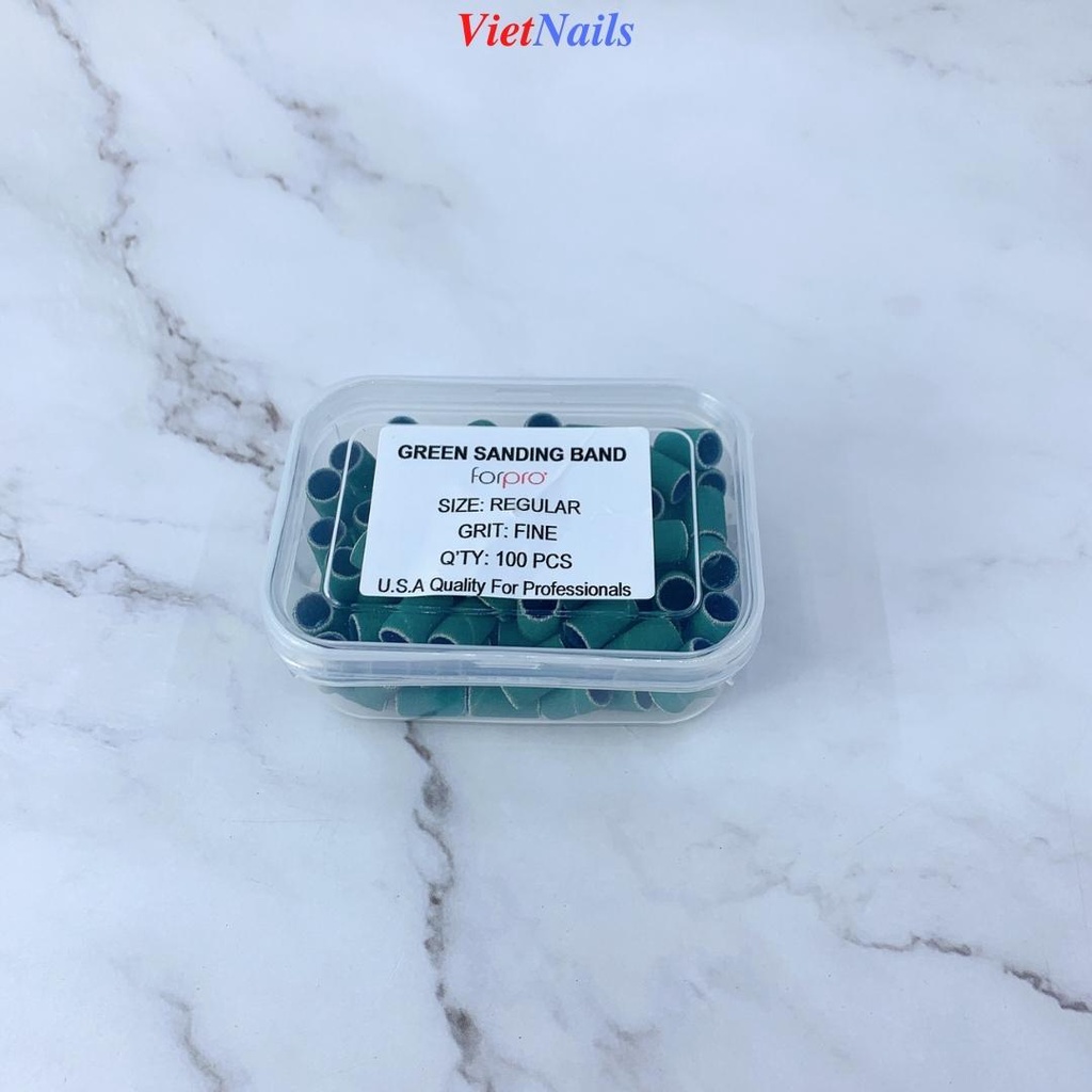 Hộp 100 Đầu Mài Nhám Giấy Xanh Mịn, Xanh Nhám - Tặng Kèm Đầu Gắn Mài Kim Loại