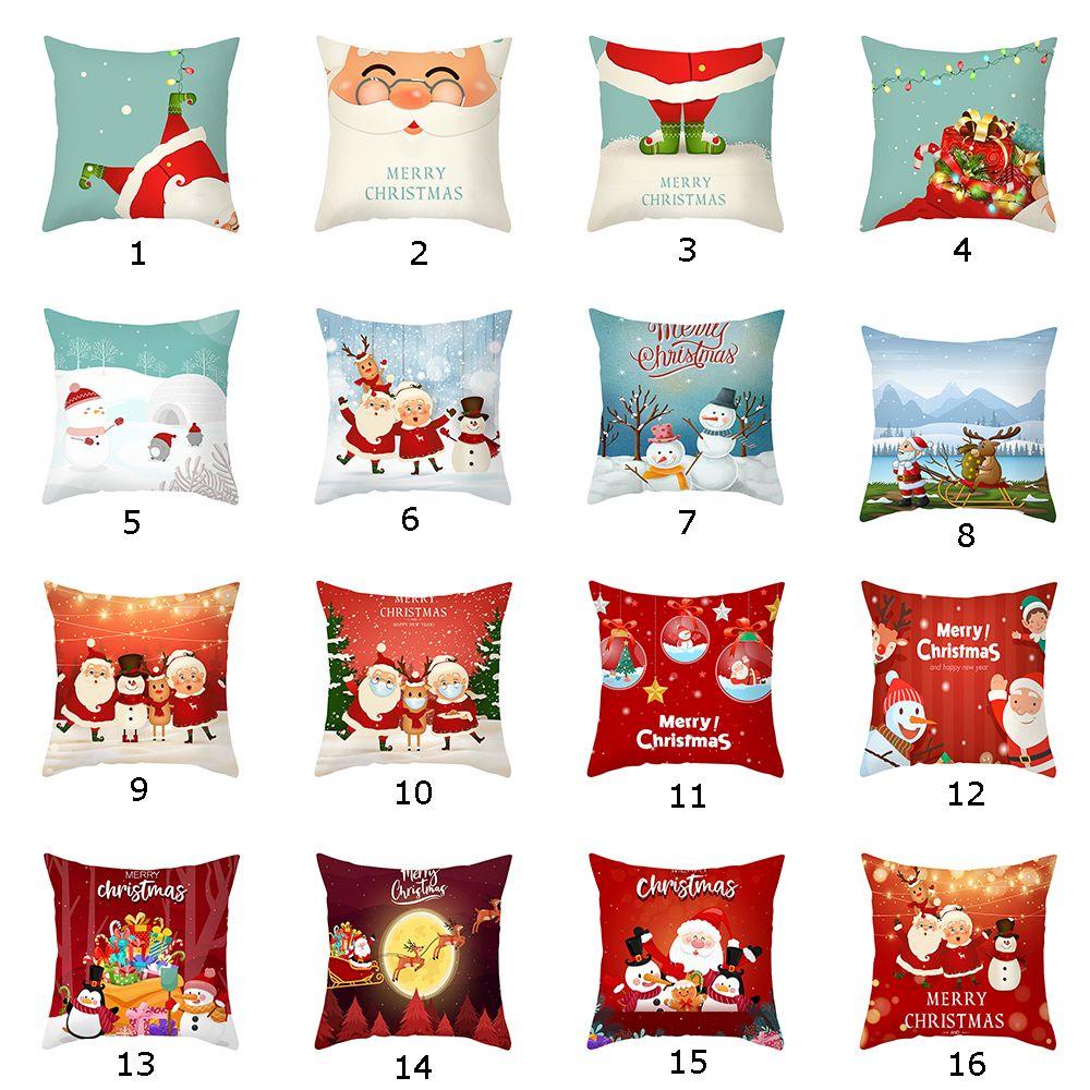 CONOPERY Vỏ Gối In Họa Tiết Ông Già Noel Trang Trí Giáng Sinh