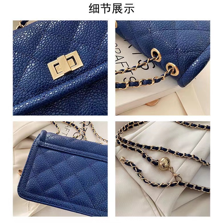 Túi Đeo Chéo Vai Họa Tiết Sọc Ca Rô Màu Xanh Dương 2022 Thời Trang Cao Cấp Cho Nữ