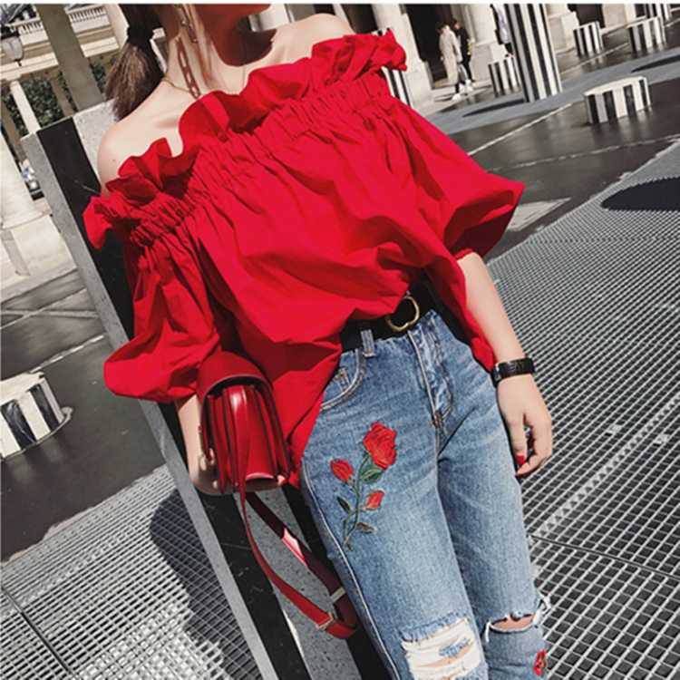 Áo Trễ Vai Tay Lỡ 5 / 5 Thời Trang Nữ Quyến Rũ