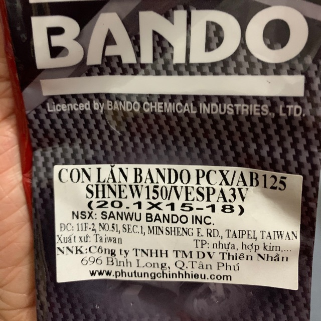 Bi nồi Bando PCX+ Ab 125 + SH 150 + Vespa 3V ( 18g )