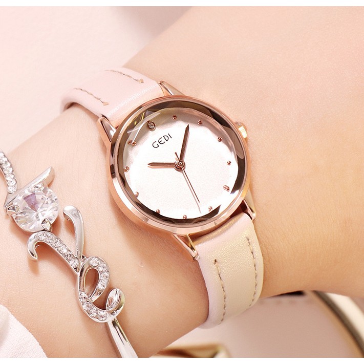 [NEW ARRIVAL] Đồng hồ nữ Gedi dây da mặt nhỏ siêu xinh - Hàng chính hãng | BigBuy360 - bigbuy360.vn