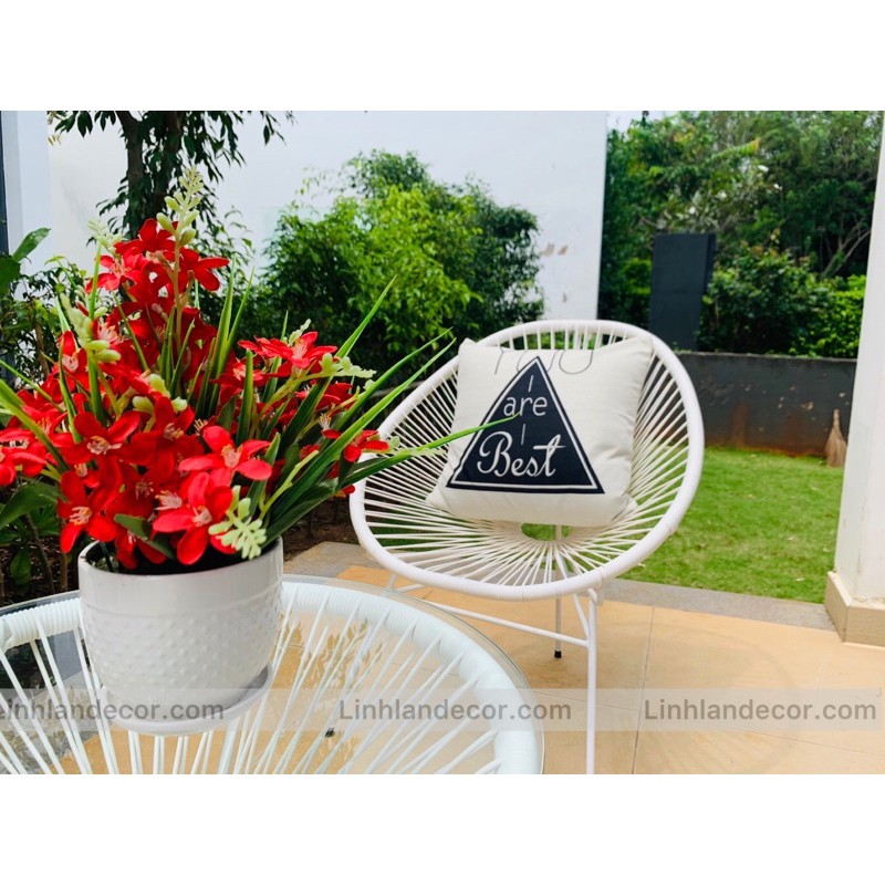 Bộ bàn ghế ban công kèm 2 gối tựa
