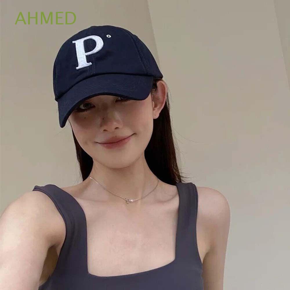 Mũ lưỡi trai chất liệu mềm mại thêu chữ P phong cách hip hop cho nam và nữ