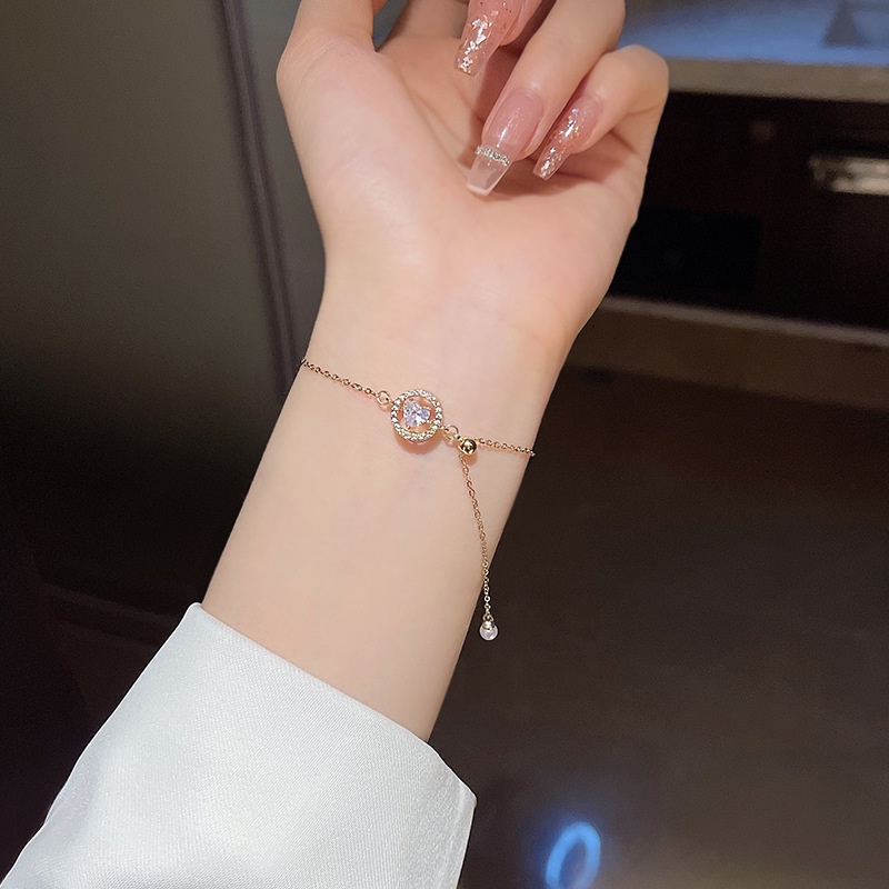 Vòng Tay Đá Opal Hình Trái Tim Thời Trang Cho Nữ