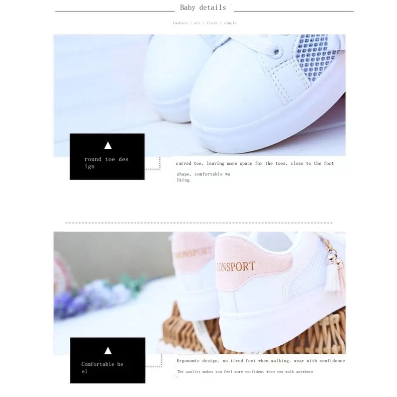 Giày Thể Thao Trắng Đế Dày Phối Lưới Phong Cách Hàn Quốc Thời Trang Mùa Hè Hàng Mới Dành Cho Nữ 2022