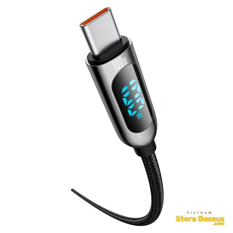 Cáp sạc nhanh C to C 100W Baseus Display Fast Charging Data Cable| Bảo hành chính hãng 12 tháng