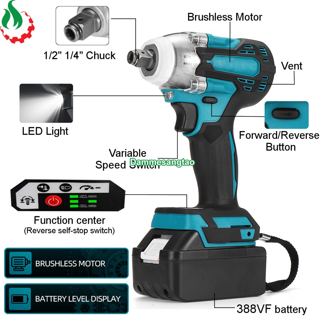 Máy siết bulong dùng pin 18V không chổi than (Mẫu 3)