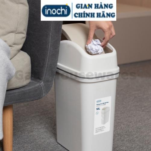 [FreeShip] Thùng rác nắp lật (có lõi) cao cấp inochi, kháng khuẩn khử mùi, ngăn mùi hôi - Giao màu ngẫu nhiên