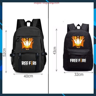 (SALE 50%) Balo Đi Học Free Fire Rank Đại Kiện Tướng màu đen