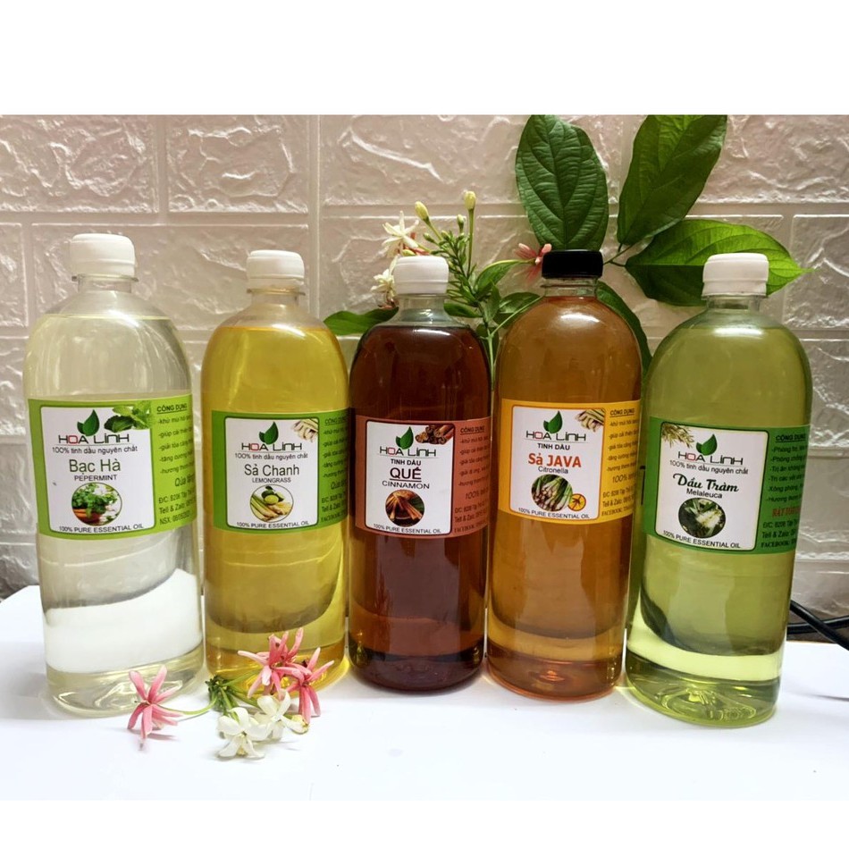 HoaLinh (0.5 lít) Tinh dầu thiên nhiên  SẢ CHANH- QUẾ - BẠC HÀ - SẢ JAVA : Nguyên chất 100% Không hóa chất