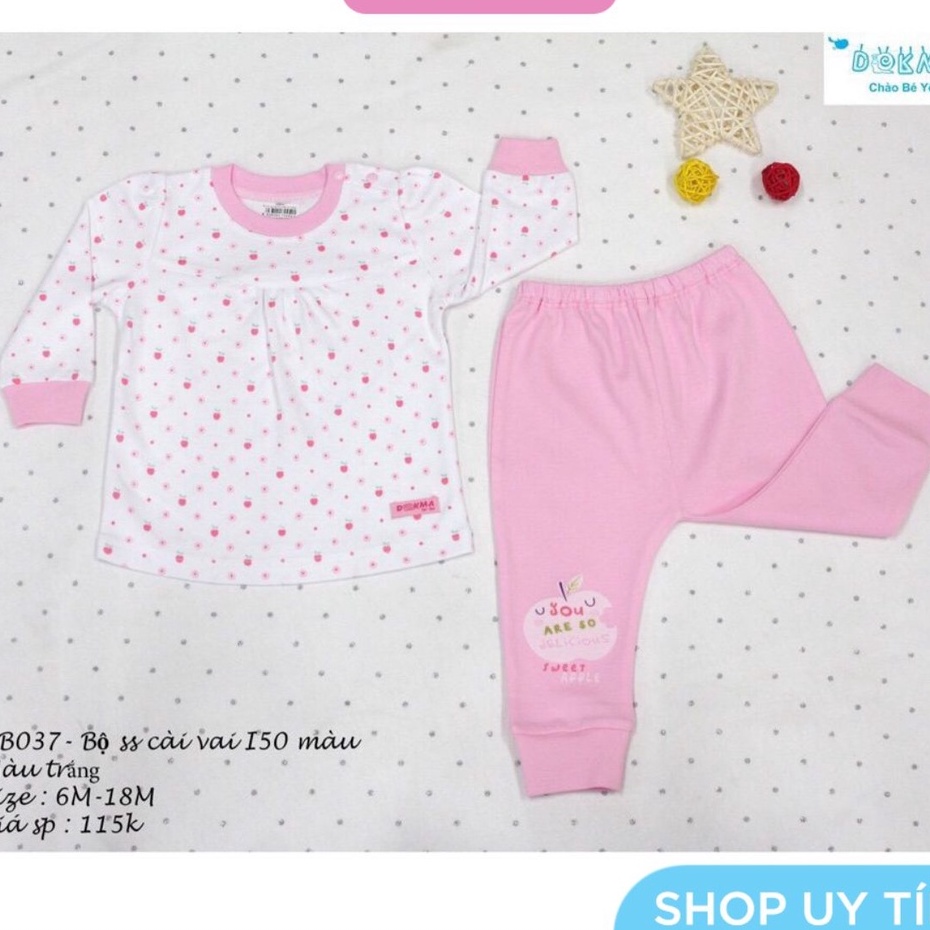 Dokma - Bộ quần áo dài tay cài vai I50 màu (6-18m) DB037