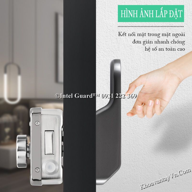 Khoá vân tay cổng sắt cửa inox X1