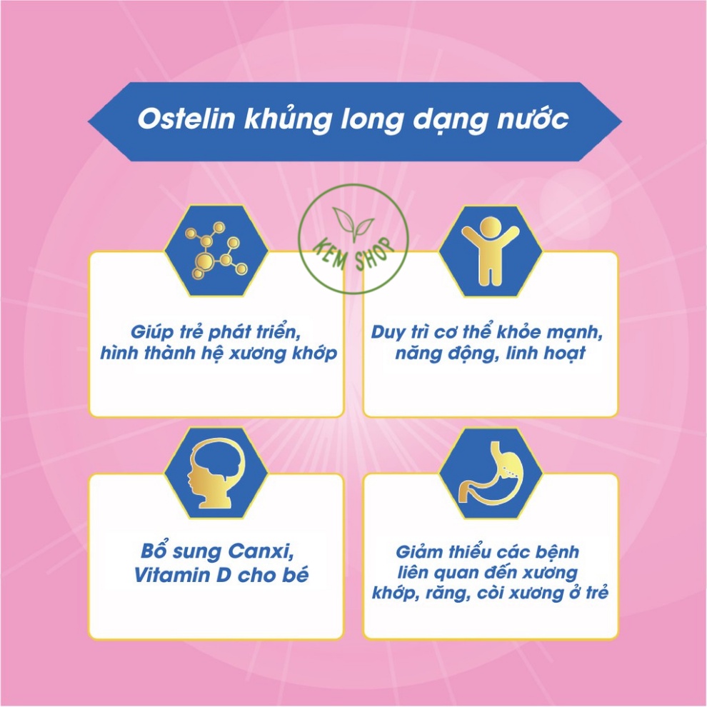 [CAM KẾT CHÍNH HÃNG] Canxi khủng long cho bé Ostelin Kids Milk Calcium &amp; D3 Úc (90v/90ml)