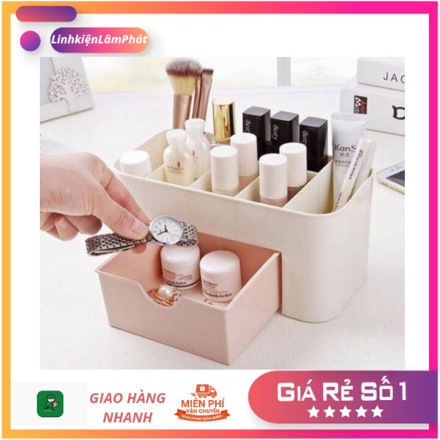 [FREESHIP] Hộp đựng mỹ phẩm, kệ để đồ trang điểm có ngăn kéo bằng nhựa