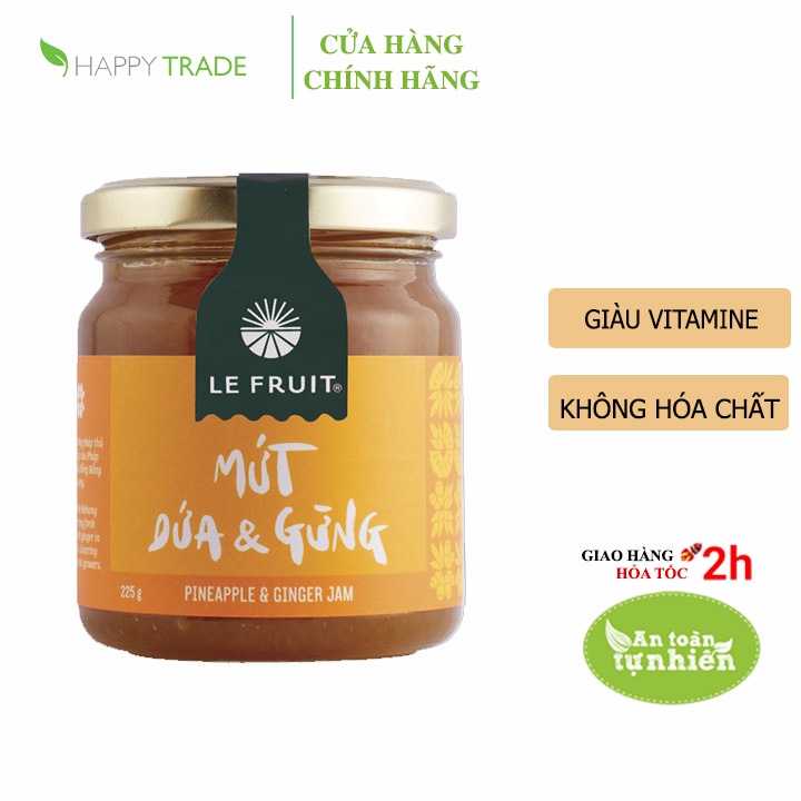 [Mã BMBAU50 giảm 7% đơn 99K] Mứt trái cây mứt dứa gừng tự nhiên Lefruit 225g