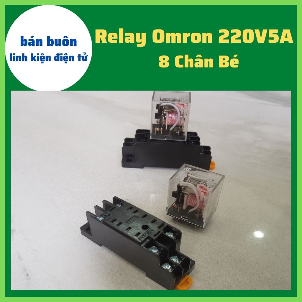 [Mã 11LSSALE giảm 100% đơn 50k] Relay omron 220V 8 chân, Rơ le trung gian, relay 220V 8 chân, (Loại Chân Bé)