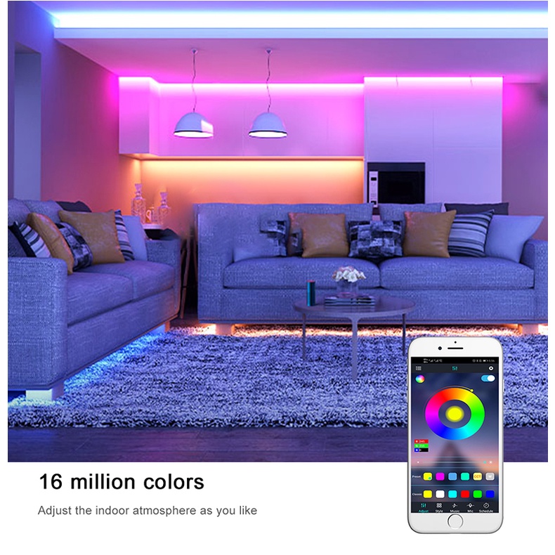 Dây đèn LED RGB linh hoạt 5M 4M 3M 1M DC5V Bluetooth trang trí TV