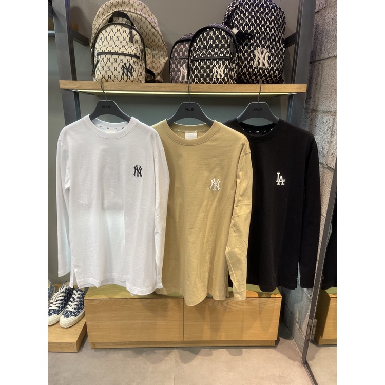 MLB Áo thun tay dài cổ tròn cỡ lớn thời trang mùa xuân cho nam và nữ 31TS3L