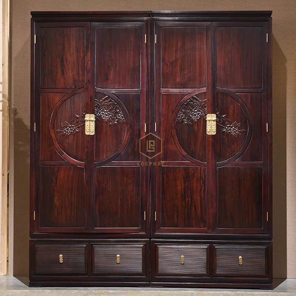 Tủ quần áo cổ điển gỗ cẩm lai cao cấp -TU021