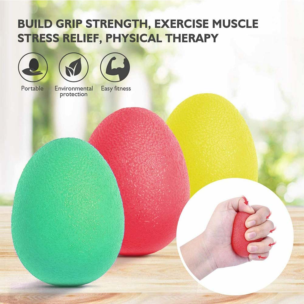 3pcsEgg Hand Grip Ball Exercise Therapy Ball Stroke Squeeze Ball Stress Relief Toy