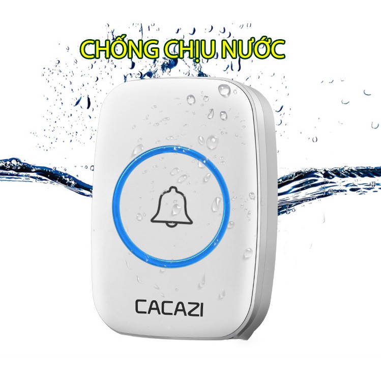 Chuông cửa không dây Cacazi (1 chuông) khoảng cách 300m chống nước (loại cao cấp) 38 kiểu chuông 4 mức âm lượng