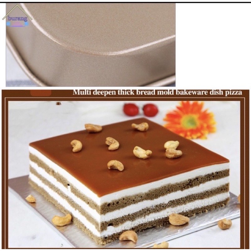 Khay Nướng Bánh Hình Chữ Nhật Chống Dính Màu Vàng