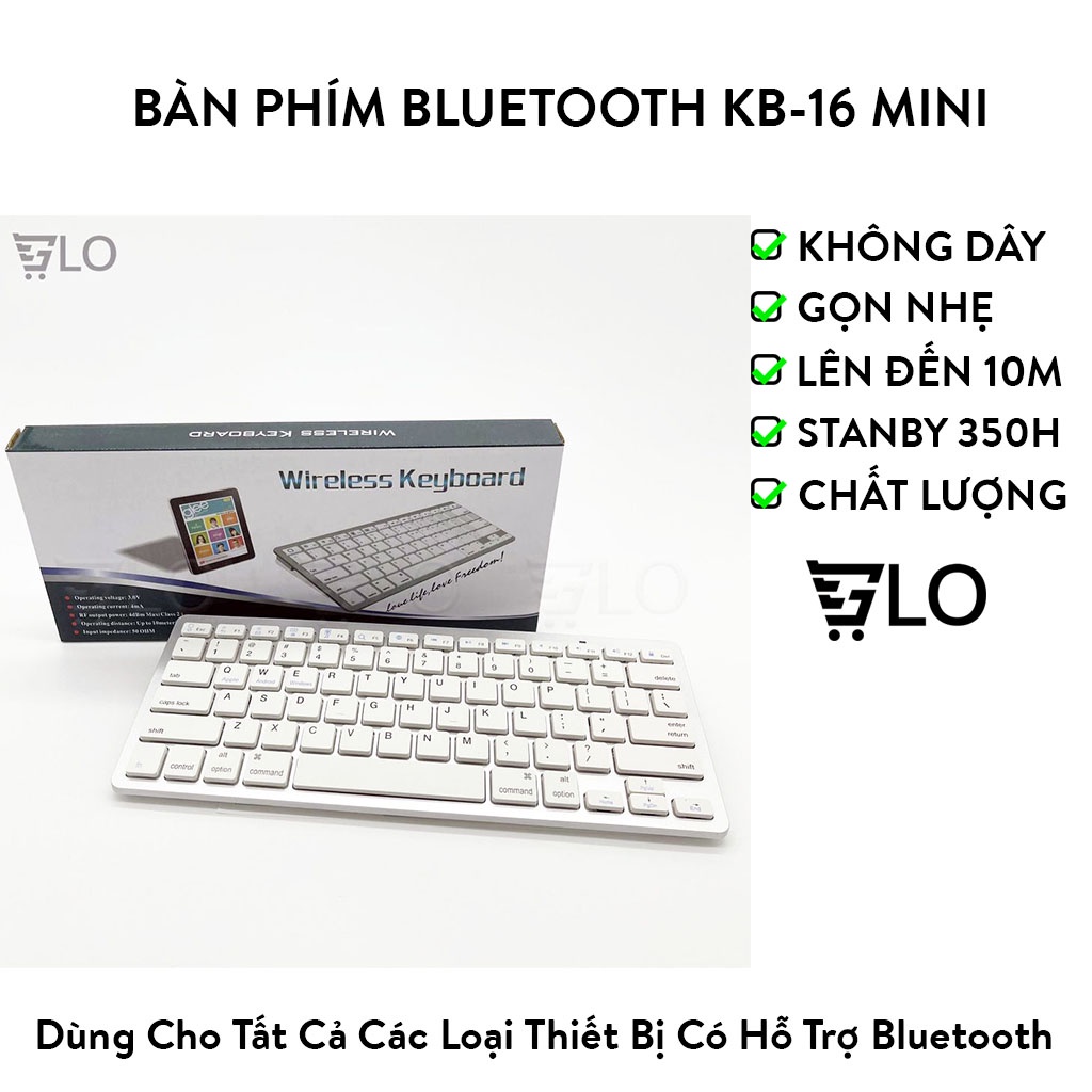 Bàn Phím Bluetooth Không Dây KB-16 Mini,Kết Nối ip,tablet táo,Laptop