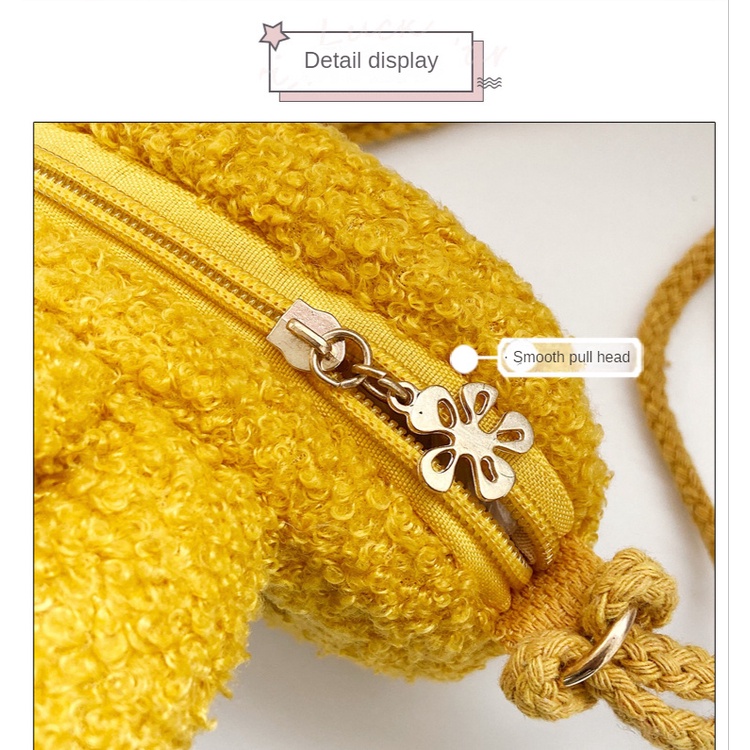 Túi Đeo Chéo Bằng Lông Cừu Phong Cách Mới Cho Bé Gái