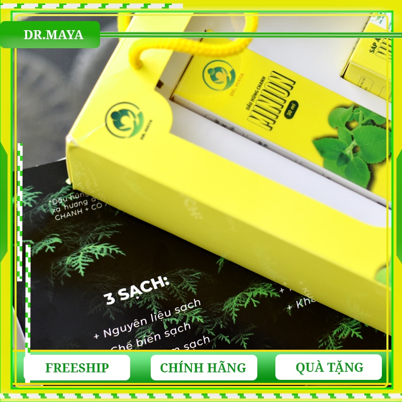 Bộ dầu húng chanh Minion 30ml - Sáp ấm hỗ trợ phòng ngừa ho khàn, sổ mũi cho trẻ