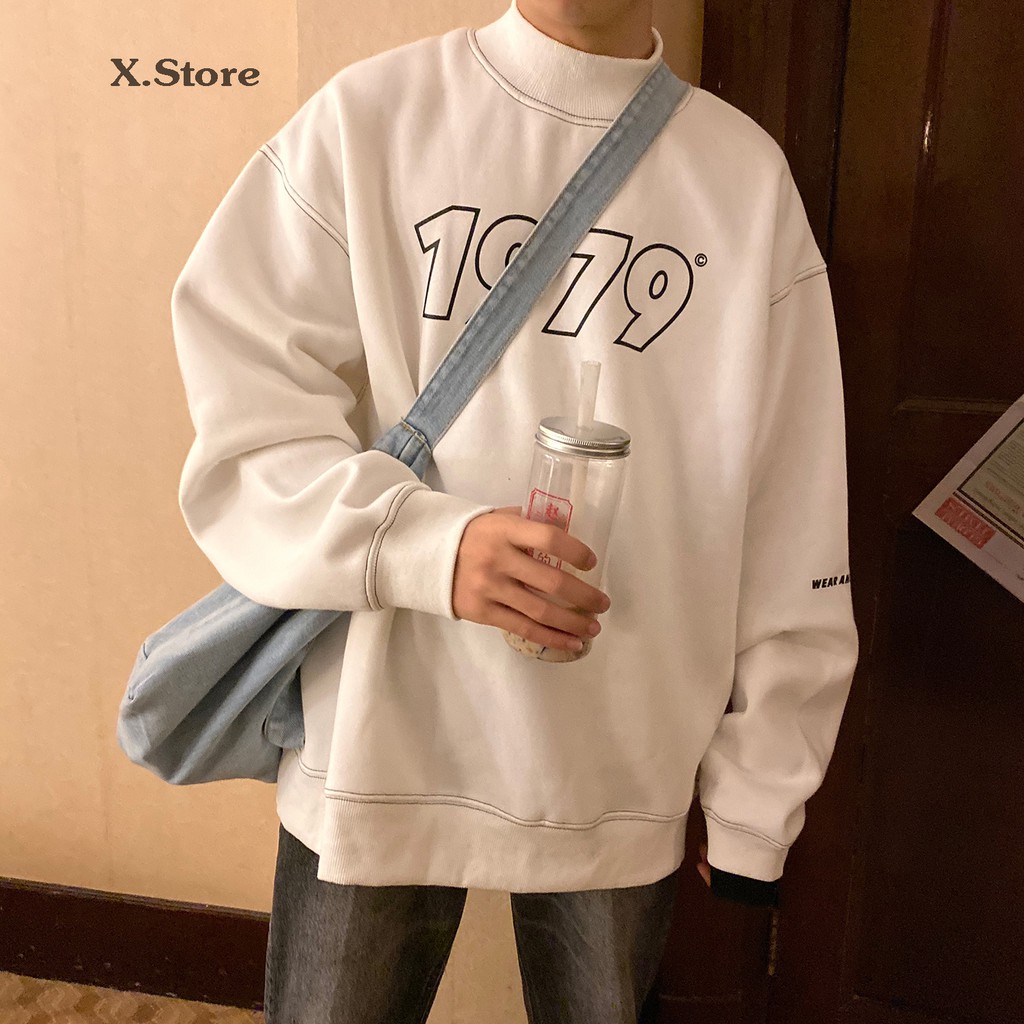 Áo Sweater Nam Nữ 1976 - Áo Thu Đông Chất Nỉ Ngoại Mềm Mịn 2 Màu Đen Trắng Unisex X.Store