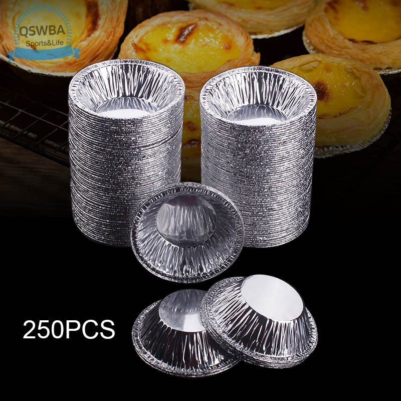 Set 250 Khuôn Giấy Nhôm Dùng Một Lần Làm Bánh Tart Trứng