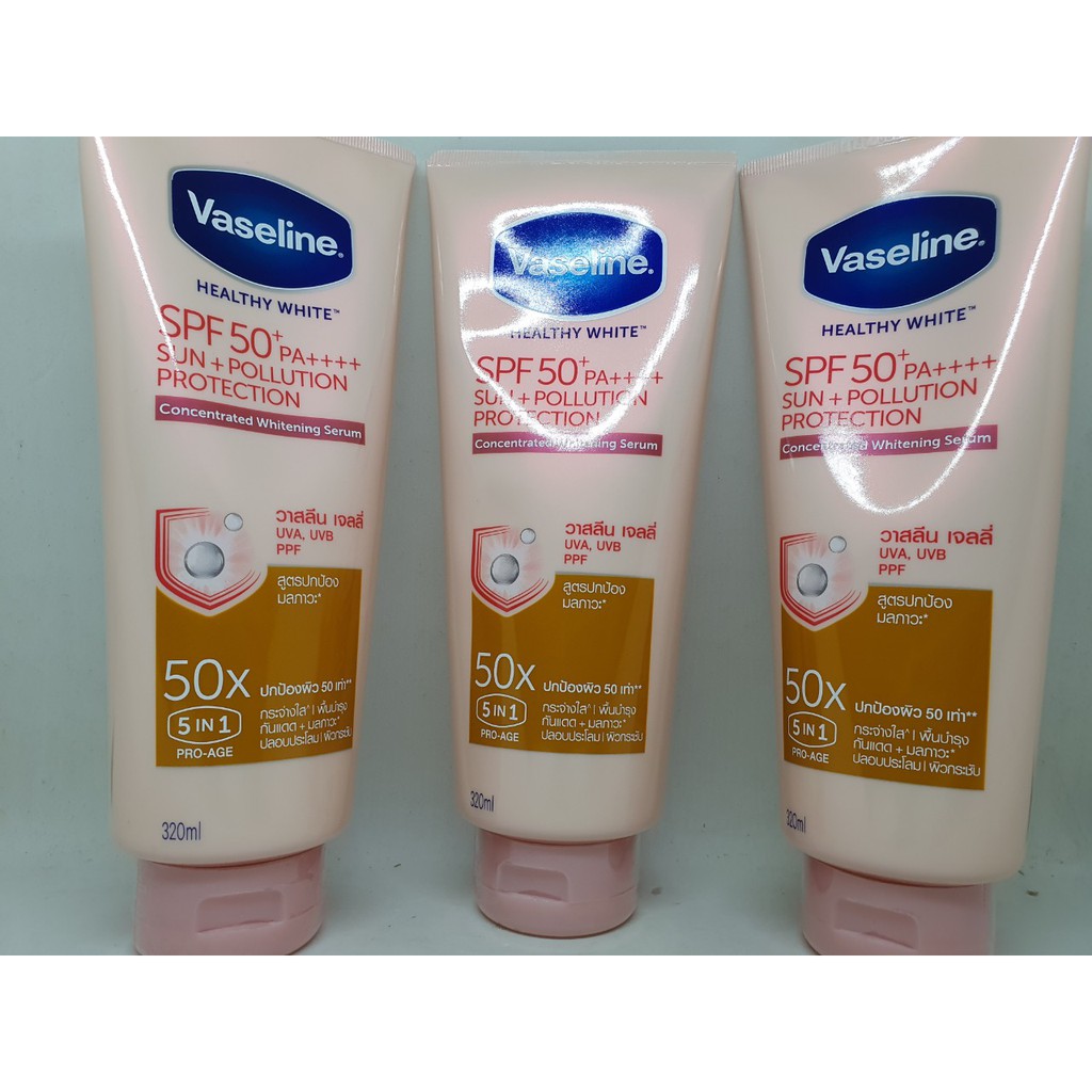 3 TUÝP DƯỠNG THỂ TRẮNG DA VASELINE 50X SPF 50++ CHÍNH HÃNG THÁI LAN 320 ML