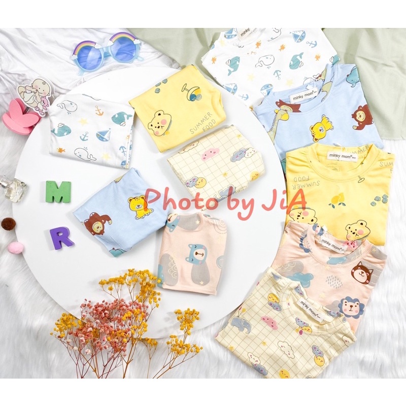 Bộ Quần Áo Dài Tay Hiệu Minky Mom Vải Thun Lạnh Thoáng Mát In Hình Động Vật Dễ Thương - Mã: TD-IN23