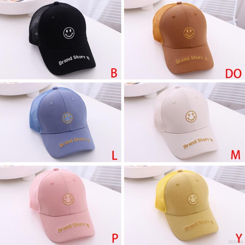 Mũ lưỡi trai phối lưới có thêu chữ thời trang cho bé 3-8 tuổi