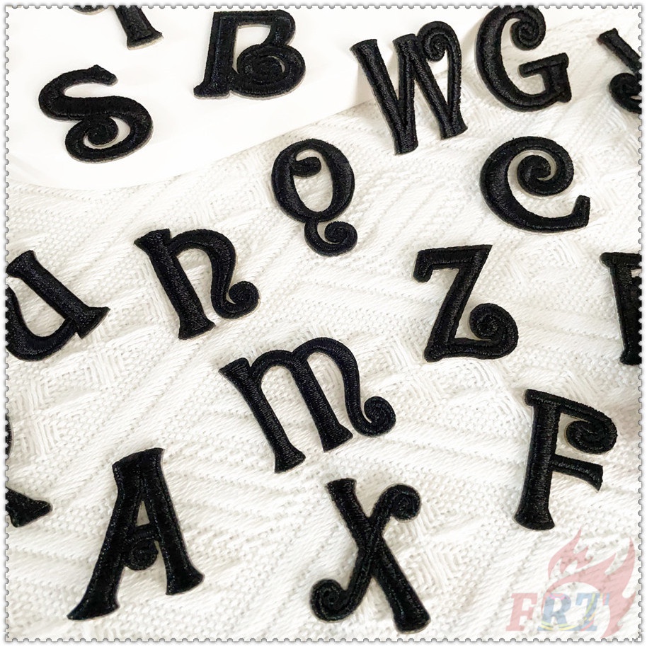 ☸ Miếng Dán Chữ Màu Đen Tự Dính Chất Lượng Cao ☸ 1 Sticker Ủi Thêu Hình Huy Hiệu