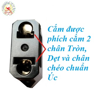 Phích cắm chuyển đổi 220V cho 2 chân Chuẩn US/AUS sang 2 chân chuẩn VN