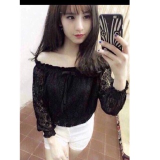 Áo ren hoa hai lớp trễ vai siêu hot