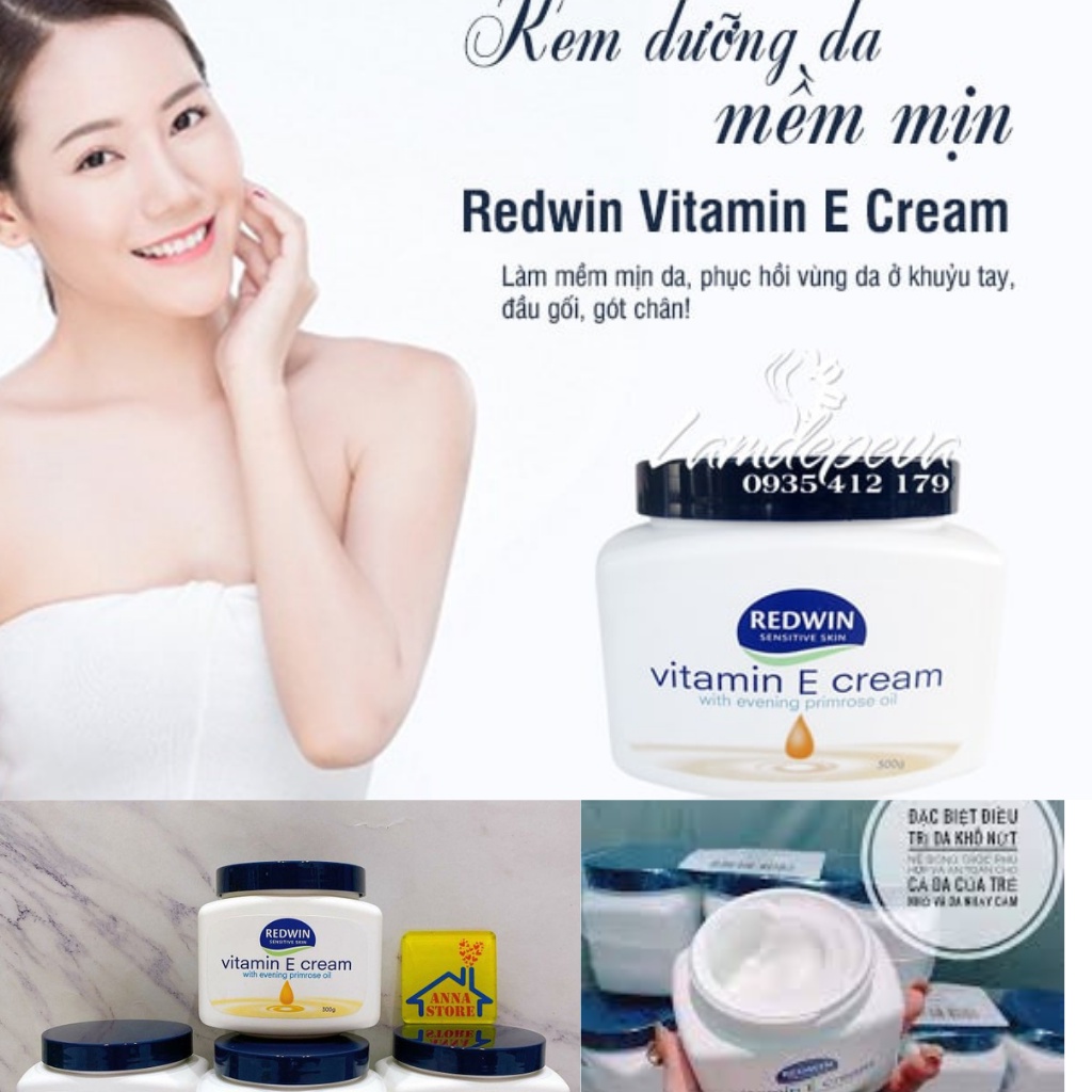 Kem dưỡng da Úc chính hãng Redwin Cream with Vitamin  E 300g, kem dưỡng body, trắng da, Giúp Dưỡng Da Mặt Hết Khô,dasata