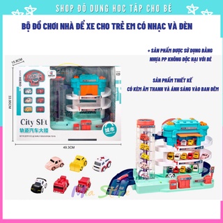 Bộ đồ chơi nhà để xe cho trẻ em có nhạc đèn