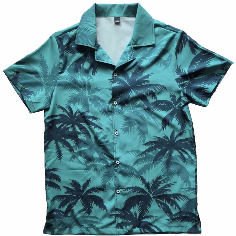 Áo sơ mi họa tiết cây dừa - Áo Tommy Vercetti chất lụa mềm mịn