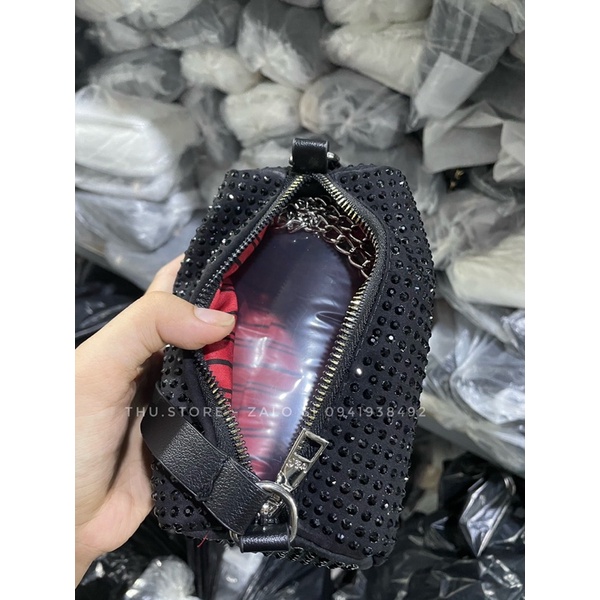 Túi Kẹp Nách Nữ Đính Đá Lấp Lánh, Túi Xách Nữ Đeo Chéo Bản 2 Dây