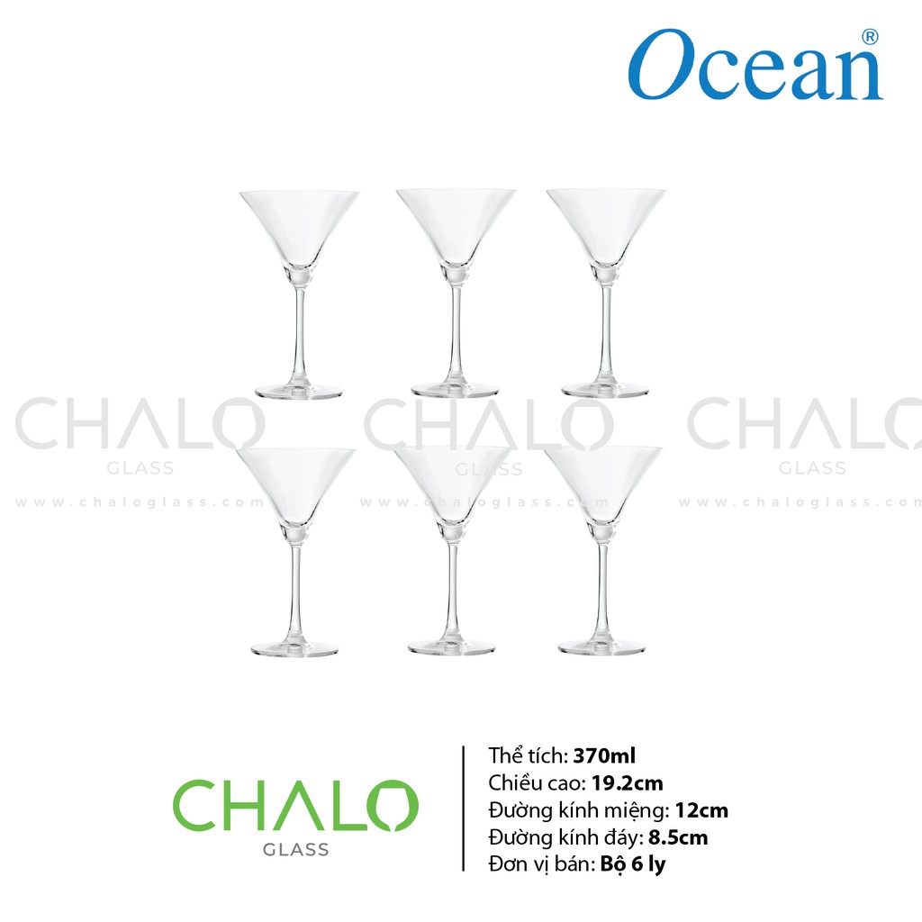 [Made in Thailand] Ly cocktail martini Ocean Madison - 370ml - 15C10 (Bộ 06 ly)