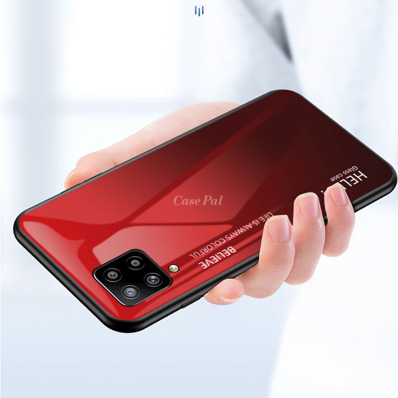 Ốp điện loại lưng kính cường lực màu Gradient cho Samsung Galaxy A12 | BigBuy360 - bigbuy360.vn