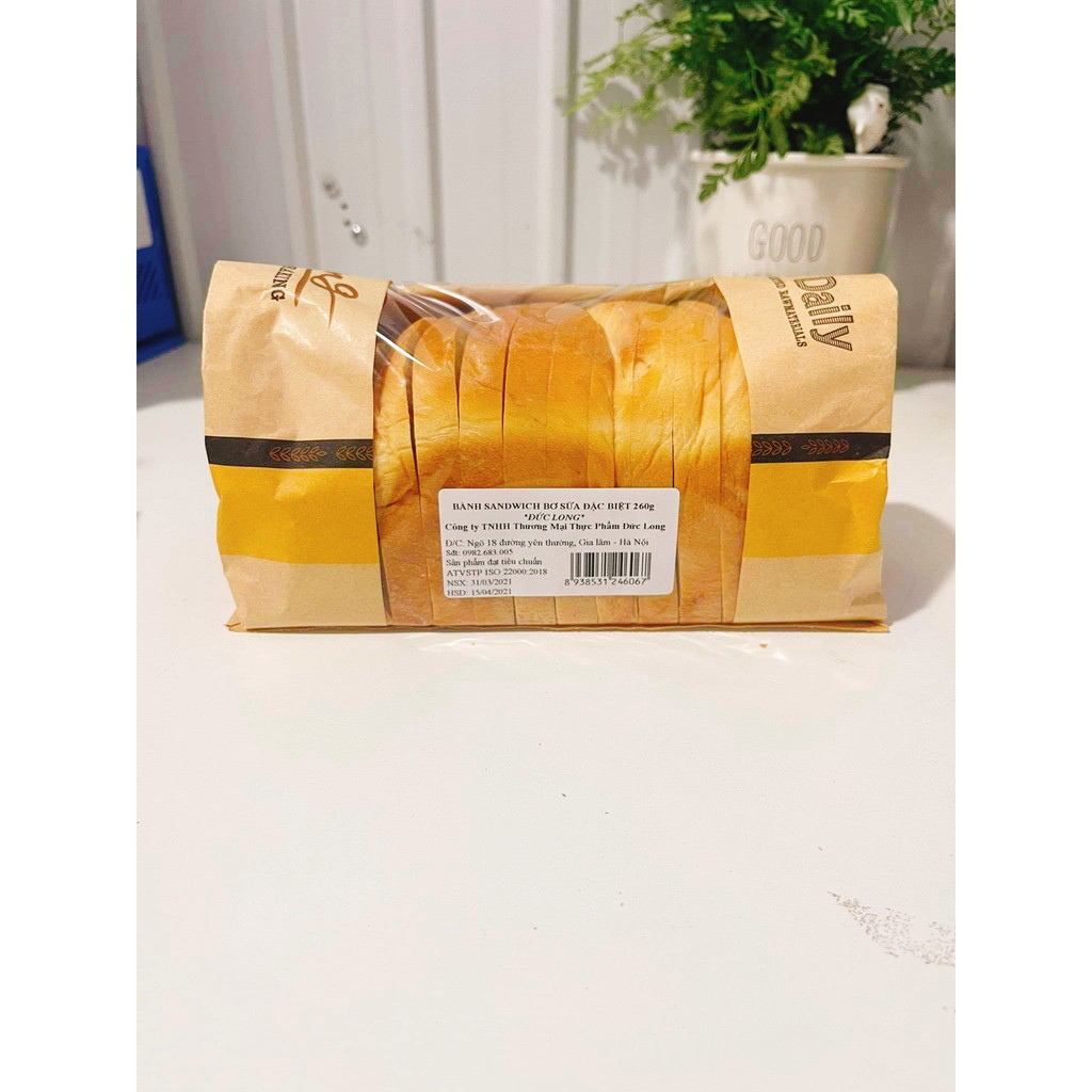 Bánh mì bơ sữa đặc biệt Đức Long 260gram (Bánh mới mỗi ngày)