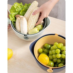 Bộ Thau Rổ, Thau Rổ XOAY 29CM Đựng Rau, Củ, Quả