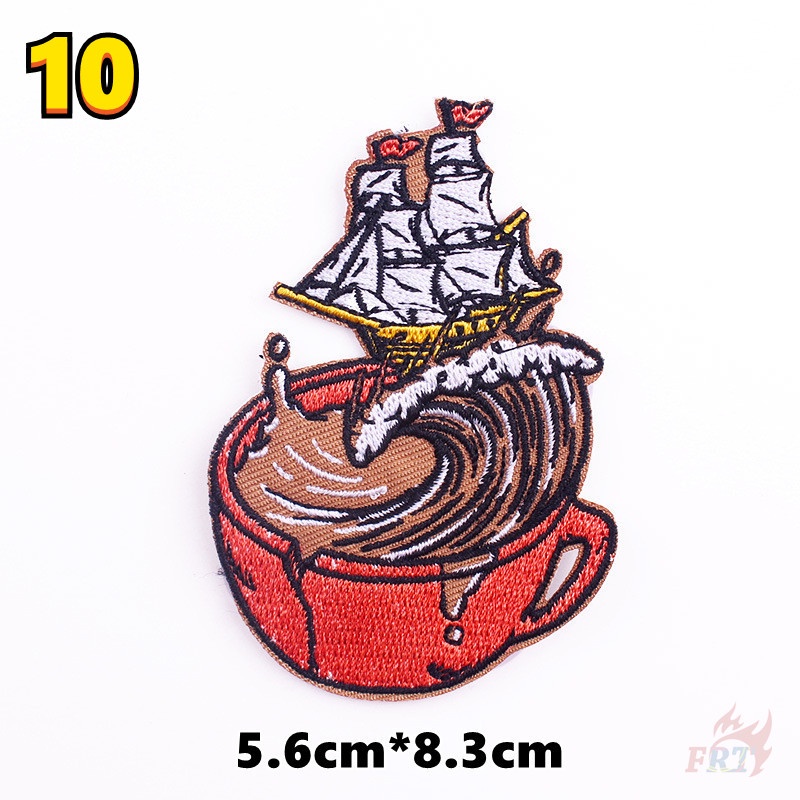 ☸ Miếng Dán Ủi Lên Cà Phê Hình Ly Cà Phê ☸ 1 Sticker Ủi Thêu Hình Latte